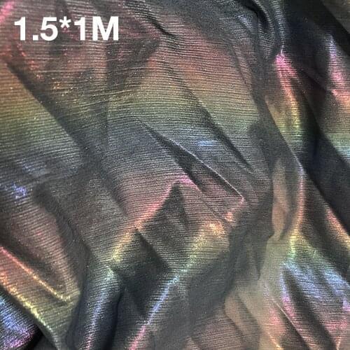 Holographic Rainbow Chiffon Fabric Reflective Gradient Ombre for Fashion Han Chinese Costume Scarf Curtain Clothing for Summer
