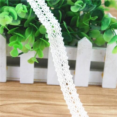20mm Cotton Lace Trim Ivory Fabric Sewing Accessories Cloth Wedding Dress Decoration Ribbon Craft Supplies 100yards LC039