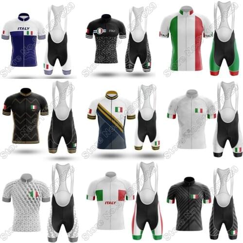 Italy 2021 Cycling Jersey Set Italian Summer Cycling Clothing Men Road Bike Shirts Suit Bicycle Bib Shorts MTB Ropa Ciclismo