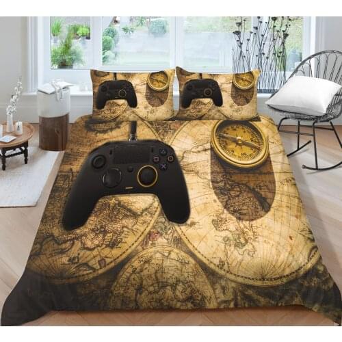 3D Compass and Game Pad Printing Bedding set Quilt cover with pillowcases Twin Queen King sizes 2/3 pieces