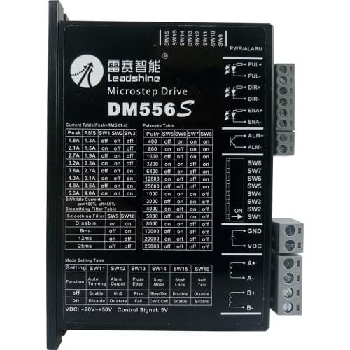 Leadshine DM556S 2Phase Stepper Motor Driver DC24V-50V For 86/57(NEMA34/23) Stepper Motor1.0-5.6A Replace Microstep Driver DM556