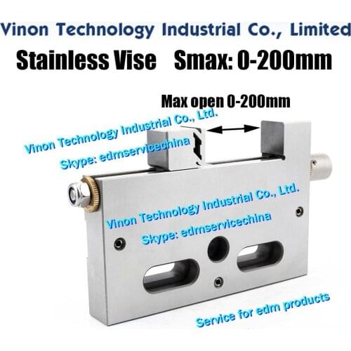 Max. Open: 0-200mm Stainless Steel Vise VISE-200, Parts Wire-EDM Vises, Precision Vises of Clamping range 200mm for all WireCut