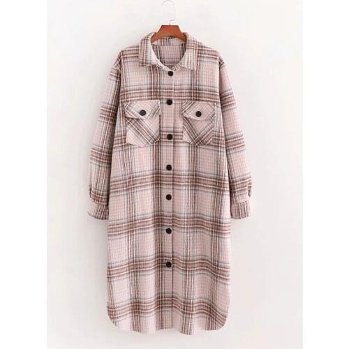 Merodi Autumn Winter Vogue Lady Palid Woolen Long Coats Women Stylish Double Pockets Thick Jackets Oversize Female Outwear