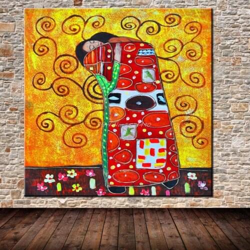 100% Hand-Painted Free Shipping Gustav Klimt Famous Oil Painting High Quality Modern Art Paintings Abstract Wall Art Home Decor