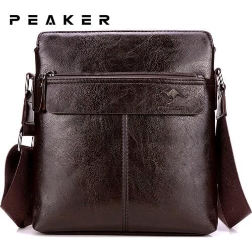 Peaker Luxurious Brand Mens Bag 2pc/Set Shoulder Bag Husband Large Capacity Men Handbag Leather Crossbody Bags