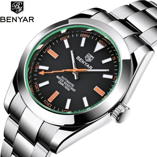 BENYAR 2021 New top brand luxury Mens Mechanical Watches simple business automatic watch men Waterproof clock man Reloj Hombre