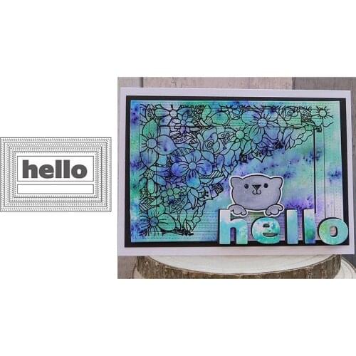 Hello Die Rectangle metal cutting dies Background Die cut die mold Scrapbooking cards making paper craft knife 2020 new