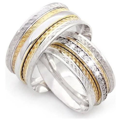 Couple Wedding Ring Sterling Silver 925 Woman And Man Luxury Jewelry Bands Engagement Anniversary Anatolian Civilization Models