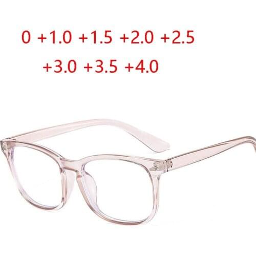 New Blue Light Blocking Square Reading Glasses Men Women Fashion Presbyopia Eyeglasses Diopter +1.0 +1.5 +2 + 2.5 +3 +3.5 +4