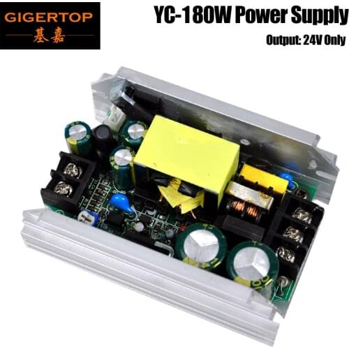 Freeshipping 180W Power Supply Board 24V Single Output 7A Aluminum Cover Cut Angle For Led Par Light Only