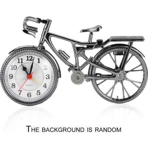 Portable Mini Travel Arabic Numeral Retro Bicycle Shape Desk Alarm Snooze Clock Creative Convenient Alarm Clock Home Supplies