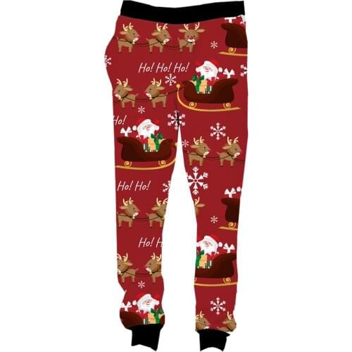 REAL American US SIZE Christmas Ho Ho Ho 3D Sublimation Print String Jogger Sweat Pants plus size 4XL 5XL