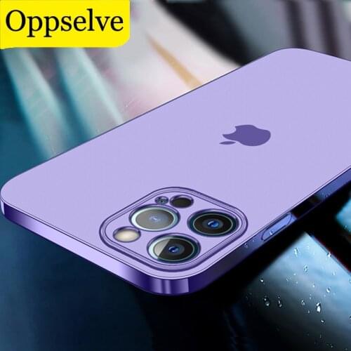 Luxury Electroplated Matte Cover Anti-fingerprint Straight Edge Square Coque for iPhone 11 12 Pro Max XS XR X 8 7 Plus SE 2 13