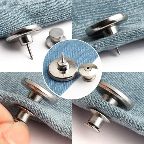 Detachable Stretch Button Jean Clip Snap Button Perfect Fit Instant Universal Buckle Thin Waist Replacement No Sew Needed Button