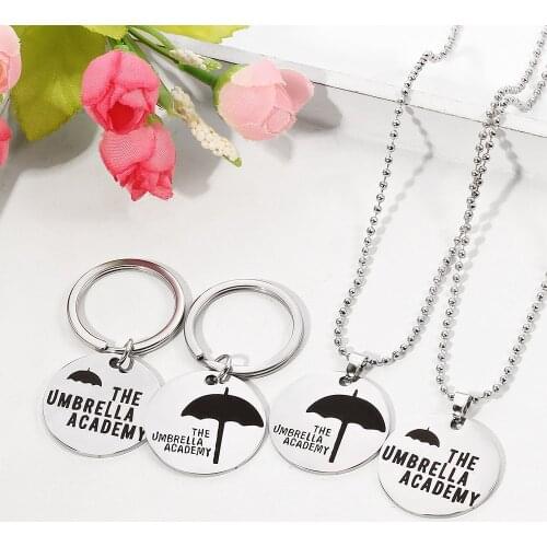 Movie Series The Umbrella Academy Necklace Silver Color Beads Chain Stainless Steel Pendant Necklaces Jewelry Gifts gothic