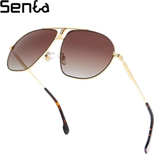 Oversized vintage luxury brand metal shades women sunglasses manpolarized UV400 90s American style anti-glare driving glasses