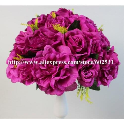 SPR 12colors -Free shipping!10pcs/lot wedding road lead artificial flower ball wedding table flowers centerpiece flower wall