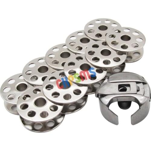 "M" SIZE large STEEL bobbinS & bobbin case FIT FOR BROTHER B745,B791, B792,CONSEW 120, 145, 146RB JUKI DU-141H,DU-1181,1181N