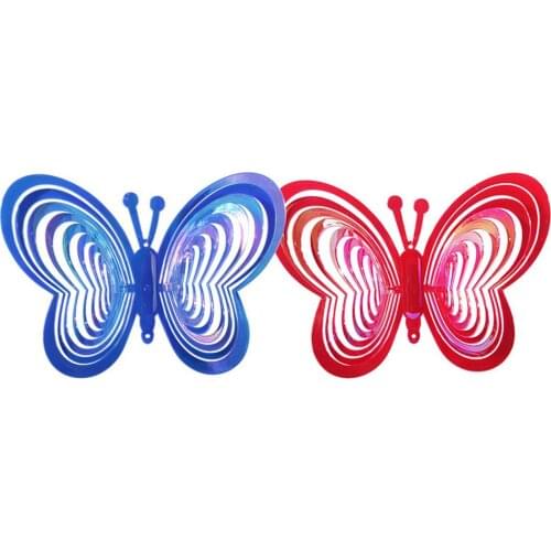 Butterfly Wind Chimes ABS Red Blue Wind Catcher Love Metal Black Wind Chime Rotating Wind Chime Windspinner Windchime Decor
