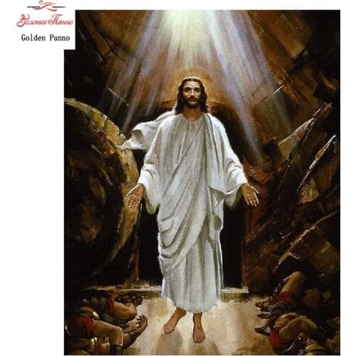 Golden Panno Needlework,DIY Cross stitch,Sets For Embroidery kits,religious Cross-Stitch,Famous Painting Wall decoration 09