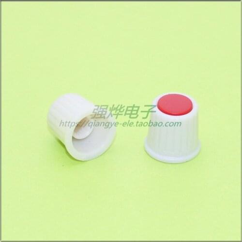 10 pieces 17*16MM white red plastic knob potentiometer knob speed control knob flower shaft inner hole 6MM