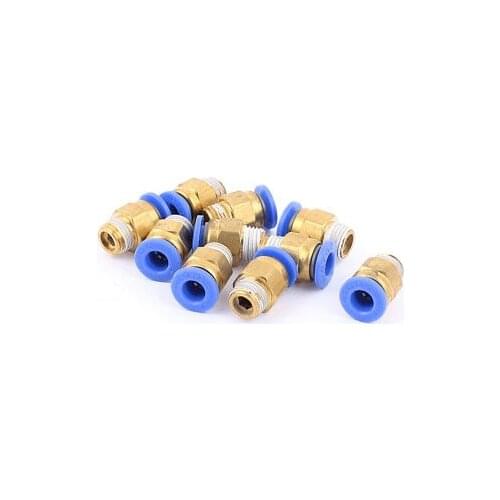 10 Pcs Male Connector Tube OD 15/64 X NPT 1/8 Pneumatic Air Tube Fitting