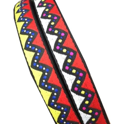 20yards/lot wide 2cm Woven Jacquard Ribbon Trims Geometric quadrangle design for clothing accessory LS-0769
