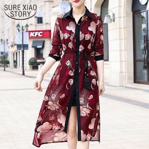 2021 Holiday Beach Sun Protection Clothing Summer Sun Protection Coat Long Seleeve Woman Blouse Mid-length Cardigan 9121 50