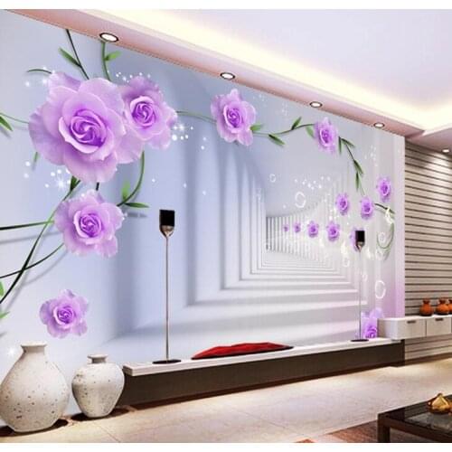 3d Flower Papel Mural 3d Wallpaper Wall Mural for living oom background 3d wall photo murals Wall paper 3d Wall stickers