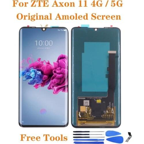6.47" Original AMOLED Display For ZTE AXON 11 A2021 A2021G 4G 5G LCD Touch Panel Screen Digitizer Assembly Repair kit