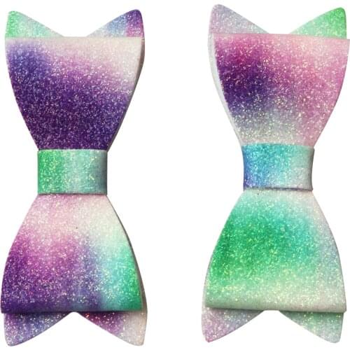 20 Pcs/lot Glitter Rainbow Hairbows New Arrival Colorful DLY Hair Accessories Without Clips Gradient Sequins Mermaid For Girls