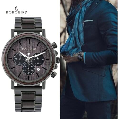 BOBOBIRD Luxury Men Wood Watches Luminous Quartz Wrist Watch relogio masculino with Gift Box Accept Dropshipping V-Q26-1