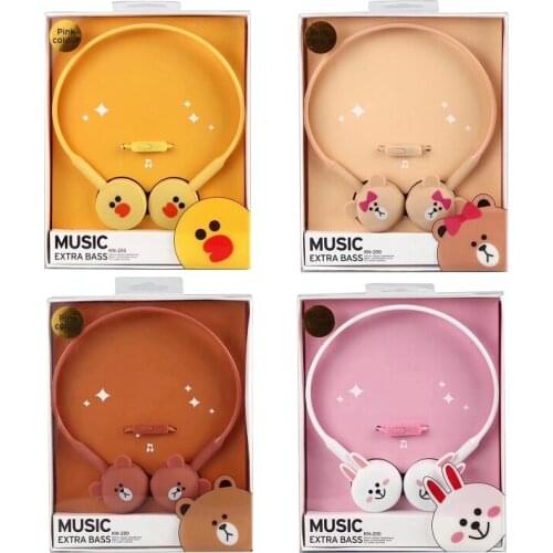 Kids Wired Headphone Cartoon Animal Headset with Microphone Music Earphone Gifts