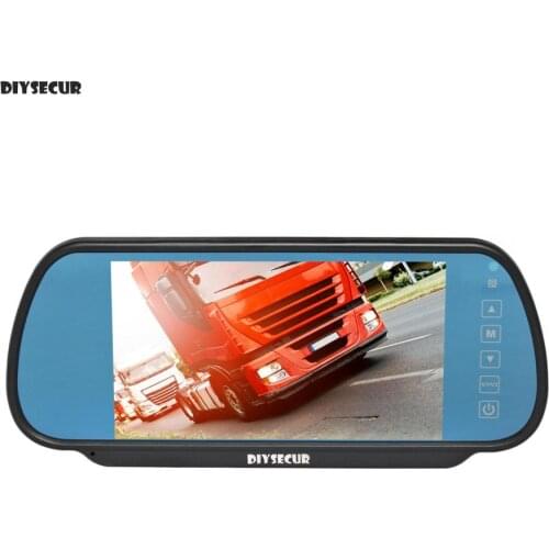 DIYSECUR 7" TFT LCD Display Rear View Car Mirror Monitor With 2 Video Input for Car CCD Camera Cam / DVD