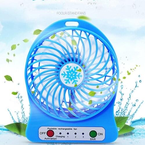 ELOOLE Portable Rechargeable Light Fan Air Cooler Mini Desk USB Battery Fans 3-Speed Adjustable Mini USB Desktop Electric Fan