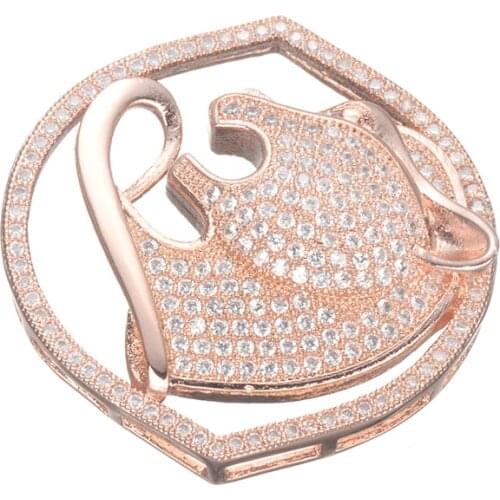 Hot Selling Jewelry Diy Micro Pave Leopard Charms For Jewelry Making Shining Zircon Vintage Animal Charms Connectors Bijoux Gift