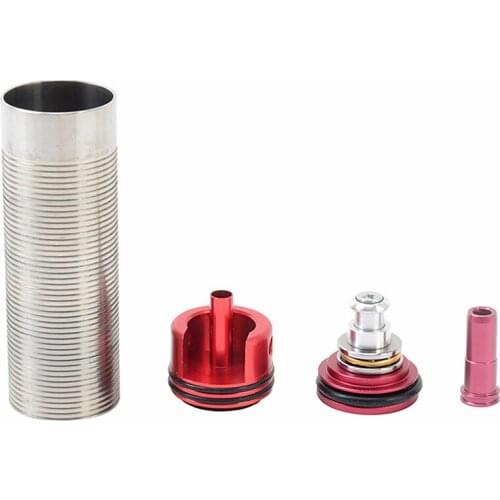 TACTIFANS Piston Upgrade Kit Silent Inner Wall Stainless Steel Cylinder Head Mushroom Piston Head Full Flow Smooth For M4 AK