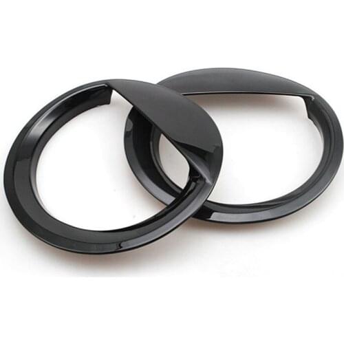 Set of 2 High Quality Black Bezels Front Light Headlight Trim Decoration