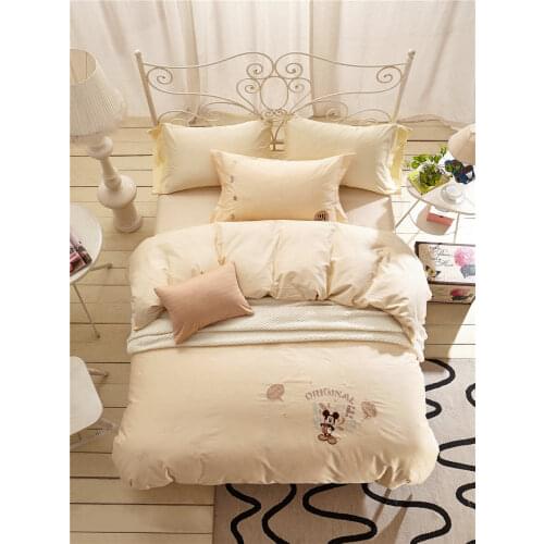 Mickey Mouse Cartoon 3D Printed Bedding Sets Bedspread Coversets Duvet Cover Twin Full Queen Size Cotton Embroidered Girls Lace