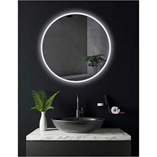 Round wall mirror with led lighting