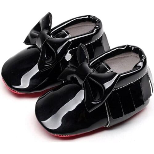 New style PU Leather Baby Moccasins Bow soft bottom child boys girls First Walkers Anti-Slip Sneakers
