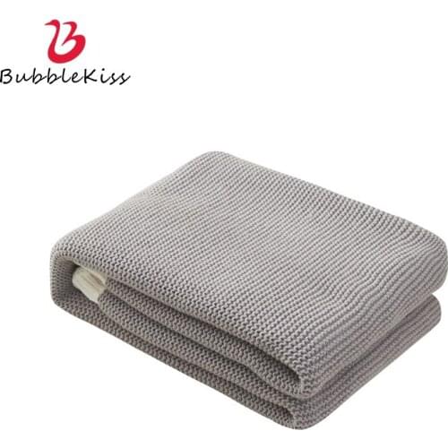 Bubble Kiss Blanket Nordic Solid Color Lunch Break Air Condition Blanket Soft Mechanical Wash Blanket Knitting Blankets For Bed