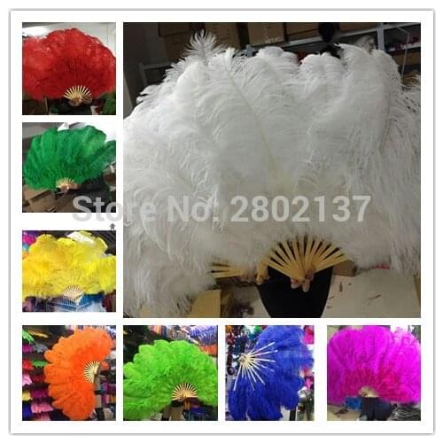 Wholesale 1pcs high quality natural ostrich feather fan Dance performance Dance performance Christmas decoration diy