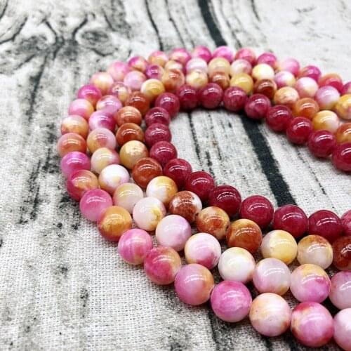 Wholesale Natural Colorful Pink White Red Stone Round Persian Jad Loose Beads for Jewelry Making DIY Bracelet 6mm 8mm 10mm