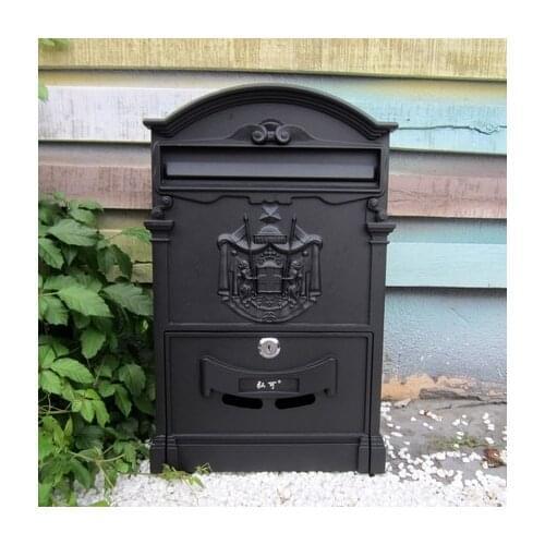 Continental mailbox cast aluminum front villa mailbox outdoor newspaper boxes vintage garden stainless plate authentic post box