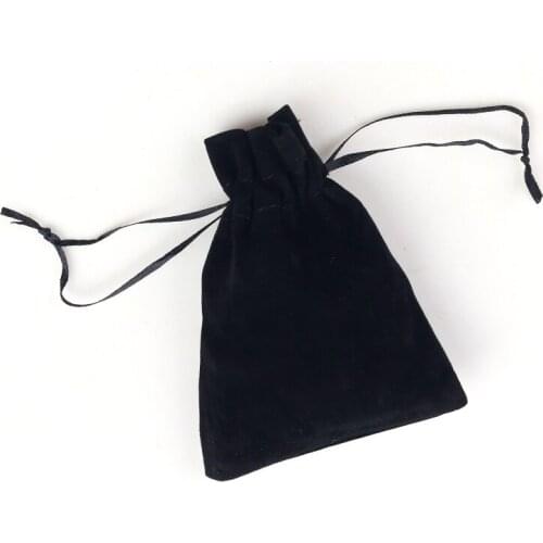 9.5*12.5cm Velvet Drawstring Gift Boxes High Quality Black Jewelry Bag Christmas Wedding Gift Bag Display Packaging Jewelry