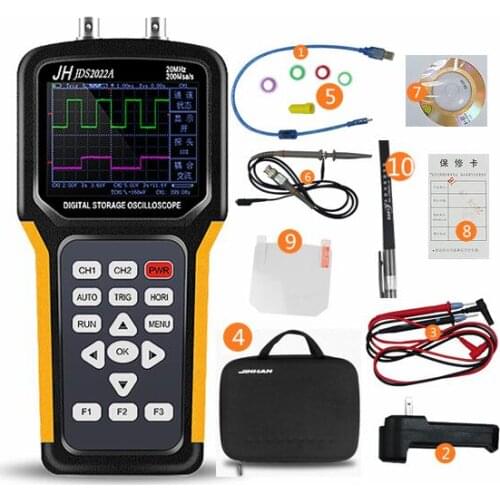 JDS2022A Handheld Oscilloscope Portable Oscilloscope JDS-2022A 20MHz 2Channels Digital Storage Dual Channel 200M Sa/S