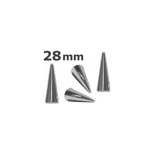 10PCS 10*28mm Silver Punk Rock Spikes Bullet Metal Studs and Rivets for leather Clothes Accessory tachuelas para ropa