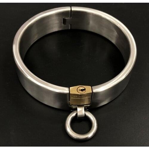 Stainless Steel Neck Collar with Ring Fetish Slave Metal Choker Restraint BDSM Bondage Adult Games Sex Toys For Couples