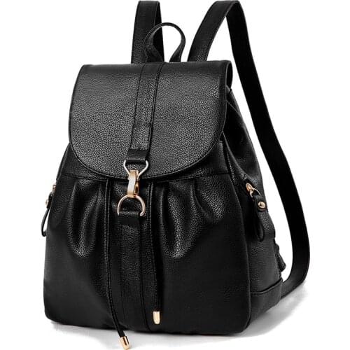 High Quality Women Pu Leather Backpacks Fashion Ladies Shoulder Bag New Casual School Bags for Teenage Girls Travel Laptop Bag